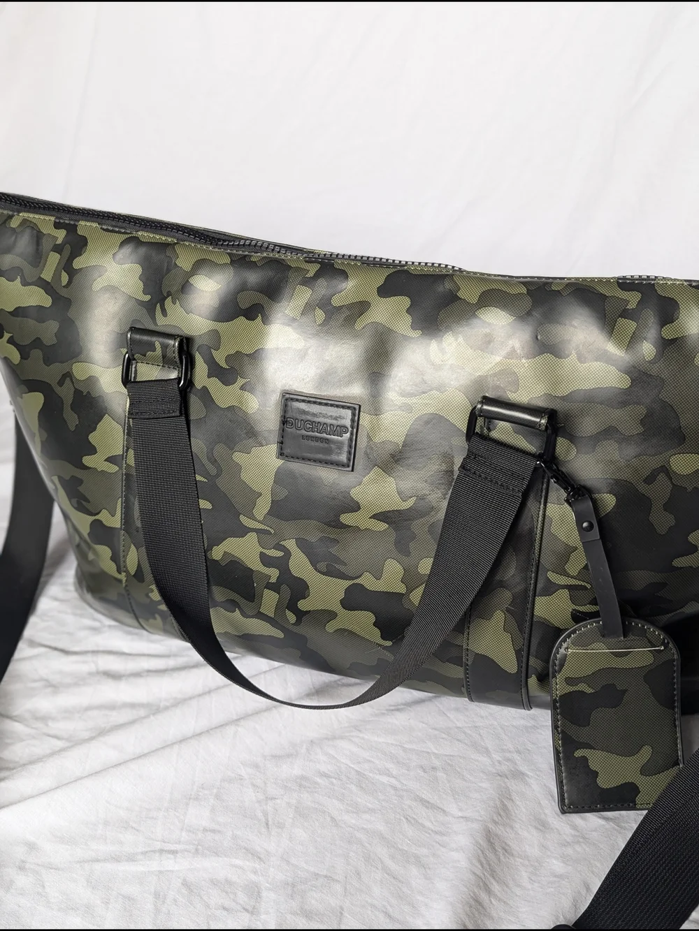 NWOT Duchamp London Rubberized Camo/Camp Tote Duffle Bag